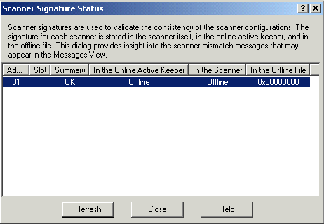 Scanner Signature Status